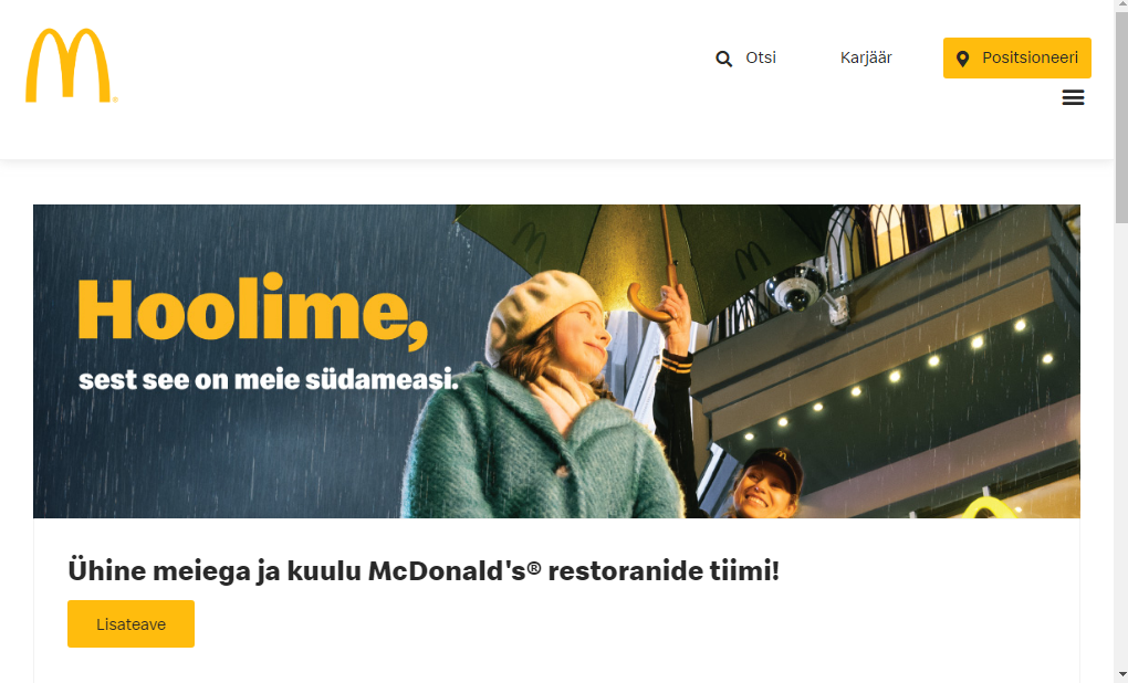 McDonald's Menüü ja Hinnad (Estonia)